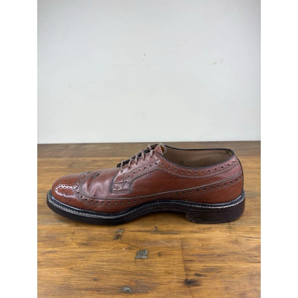 Vtg Nettleton Traditionals 0205 Longwing Blucher 9.5 B Brown Scotch Grain Derby